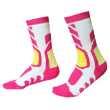 SOARED轮滑袜子专用儿童滑板袜男吸汗防滑速滑溜冰鞋轮滑袜女童滑冰袜子 粉红色 31-34码