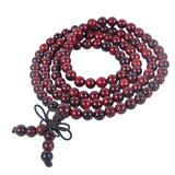 玄同 老红木老挝红酸枝手串时尚念珠108男女款文玩结缘手饰佛珠 上色款 珠径0.6cm*108颗