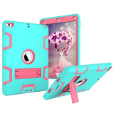 丽真 硅胶套皮套保护套外壳适用于海底捞2017新款iPad 9.7英寸平板电脑 A1822防摔保护壳 薄荷绿+玫红+钢化膜电容笔