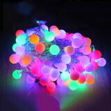 京唐 新年春节装饰彩灯闪灯串灯灯串圆球星星灯灯带绳灯漫天星 双闪圆球 4.5米20个头