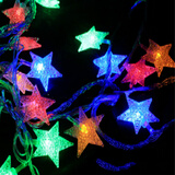 京唐 新年春节装饰彩灯闪灯串灯灯串圆球星星灯灯带绳灯漫天星 双闪五角星 4.5米20个头