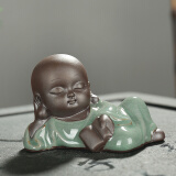 陶云尚 小和尚茶宠摆件紫砂可养茶玩功夫茶具配件家居办公饰品 哥窑小和尚-书