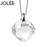 JOLEE项链S925银吊坠白水晶时尚彩色宝石项坠饰品送女生礼物一物一证