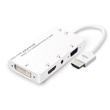 铭日 HDMI转VGA+DVI+HDMI转换器 笔记本 网络盒子连接投影仪显示器多屏同步显示 HDMI转VGA+DVI+HDMI白色双显