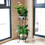 嘉品汇 欧式铁艺花架 多层落地式阳台室内客厅花架子绿萝吊兰花盆架 黑色大号