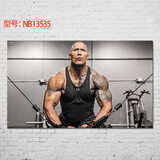 居梦坞 巨石强森男明星 运动肌肉型男海报寝室书房健身房装饰画挂画墙画壁画 NB13535 50*30cm