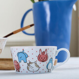 光峰 日本进口创意陶瓷杯子儿童水杯咖啡杯早餐马克杯牛奶杯 可爱动物早餐杯