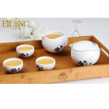 EILONG宜龙 提式竹托盘 日式家用简约长方形竹制平板茶台茶具托盘茶盘 中号 38*25*5cm