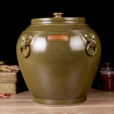 奋行陶瓷景德镇陶瓷带盖米缸米桶茶叶末油缸酒坛缸水缸50斤100斤200斤 狮耳罐50斤