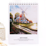 锦兔 A4素描本画画本美术绘画本涂鸦本素写纸50张加厚速写本彩铅画本中小学生初学者图画本 荷兰风车