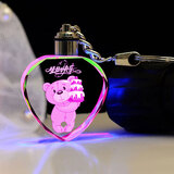 定制幼儿园初高中生日礼物毕业纪念品老师送女友同学聚会留念 水晶发光钥匙扣企业logo批发 生日快乐心形钥匙扣