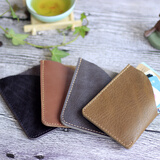 风泊手工 风泊手工 牛皮手工牛皮小零钱包男士薄证件包简薄 手工卡 颜色随机