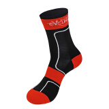 纽凯利（NUCKILY）自行车骑行袜子男女夏季长筒透气速干单车跑步运动袜 一双装 红色