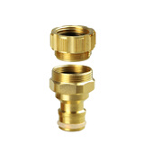 朗祺 水管快速接头 奶嘴 通水接驳头 水管分流接头园林工具配件 4/6分铜制多功能水龙头接头CU128