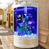 欧庭（OUTING）欧式半圆中型玻璃鱼缸水族箱形落地靠墙吧台客厅生态 欧式款 长+3CM 0.6米长