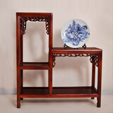 本素（bensu） 花架高低架中式花几榆木仿古多层落地客厅绿萝实木质花盆架阳台 精品全实木【栗子红】 长72*宽30*高80cm