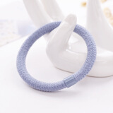 艾梵妮韩国强拉不断头绳加粗耐用发圈高弹力发绳皮套扎头发饰橡皮筋饰品 高弹力-浅蓝5条