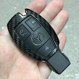 迪加伦 适用 碳纤维奔驰钥匙壳 奔驰GLK cla GLC cla AMG S级钥匙套扣 改装男女 黑魔碳纤维(钥匙壳+奔驰编织钥匙扣) AMG奔驰gle/g级/gls/gla/E级专用