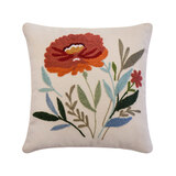 香芋谷色抱枕四季通用办公室靠垫腰枕田园绣花布艺抱枕套床头腰靠枕垫 芙蓝山 米白 50cm*50cm 含枕芯