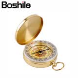 博视乐（Boshile） 金色怀表指南针 户外旅游探险地质罗盘仪 精准定向铜制指北针