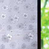 万域（wanyu） 静电玻璃纸自粘磨砂玻璃贴膜卫生间浴室办公室窗户玻璃贴纸防水防晒透光不透明 B809荷花 0.9X2米