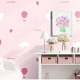 菲客 【有工具】加厚带胶墙纸贴纸自粘防水卧室客厅宿舍寝室PVC背景纸贴画衣柜翻新贴书桌面贴纸防水可擦 粉气球 60厘米宽X1米长