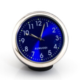 车载温度夜光汽车电子表时钟石英表车内表时间电子钟车用钟表温度湿度出风口香水除异味空气清新 时钟蓝色座式