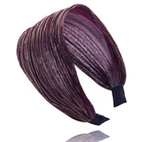 卡燕韩版宽边布艺发箍头箍头带遮白发发带布料带齿防滑百搭女发卡 金砂紫