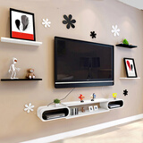 城市密码墙上电视机顶盒置物架客厅影视墙柜墙面隔板卧室壁挂电视柜装饰架 套餐S