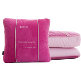 问雅 汽车抱枕被子两用大号 沙发靠垫被办公室空调被午睡靠枕抱枕 可爱粉 大号 140cm*190cm