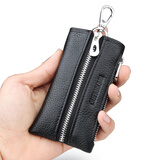 欧凡卡蒂钥匙包男士真皮大容量锁匙包女汽车钥匙套卡包收纳包钥匙扣钥匙袋 黑色