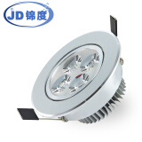 锦度led射灯客厅家用天花灯可调背景展柜开孔嵌入式磨砂筒灯 4W磨沙银款开孔尺寸6.5-7.5厘米 白光