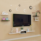 城市密码墙上电视机顶盒置物架客厅影视墙柜墙面隔板卧室壁挂电视柜装饰架 套餐E