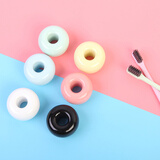 羽熠糖果色时尚牙刷底座架个性牙刷收纳架陶瓷牙具座情侣牙刷底座架 圆型牙刷座 白色一个 4.5cm