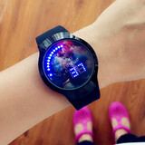 乐心潮流个性创意星空触屏表LED男表情侣表时尚女款手表韩版学生表 二代触屏梦幻英文