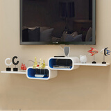 城市密码墙上电视机顶盒置物架客厅影视墙柜墙面隔板卧室壁挂电视柜装饰架 套餐H