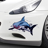 铭仕 划痕刮痕个性装饰车贴盖遮挡划痕车身贴纸 灯眉贴车门贴轮眉贴 恐怖鲨鱼30X11CM