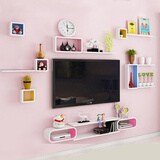 城市密码墙上电视机顶盒置物架客厅影视墙柜墙面隔板卧室壁挂电视柜装饰架 套餐U
