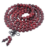 玄同 老红木老挝红酸枝手串时尚念珠108男女款文玩结缘手饰佛珠 原色款 珠径0.8cm*108颗