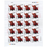 四地收藏品 第三轮 十二生肖大版版票完整版 2009-1三轮牛大版，版票，邮票