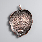 祥业 功夫茶具配件合金青铜色茶杯杯垫茶道零配杯托茶垫茶艺创意杯垫 树叶款-红铜色杯垫