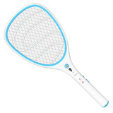 雅格电蚊拍 充电式大号网面LED灯 安全电灭蚊器苍蝇蚊子拍 YG-5634 湖蓝色(低电提醒)