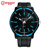 名瑞大表盘学生手表指针石英表青少年30米防水男孩夜光表韩版运动手表 黑海蓝