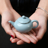 康乐品 汝窑迷你指尖壶摆件 家用陶瓷小茶壶茶艺茶玩茶具配件茶桌摆件 汝窑指尖壶 仿古壶50ML