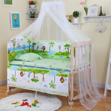 贝快乐婴儿床宝宝童床环保实木无油漆可侧翻与大人床合并、可变书桌