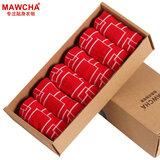 Mawcha 时尚棉袜男士袜子男士短袜春夏季薄款个性休闲潮流低帮船袜6双装 红色6双装 均码