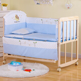 贝快乐婴儿床宝宝童床环保实木无油漆可侧翻与大人床合并、可变书桌