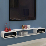 城市密码墙上电视机顶盒置物架客厅影视墙柜墙面隔板卧室壁挂电视柜装饰架 套餐L