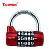 TONYON通用（TONYON）彩色5轮密码锁 防盗挂锁健身房门锁工具箱锁K25003 红色