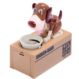 儿童存钱罐偷钱熊猫偷钱狗储蓄罐送女孩男孩生日礼物4-6岁7岁8岁 偷钱白棕狗